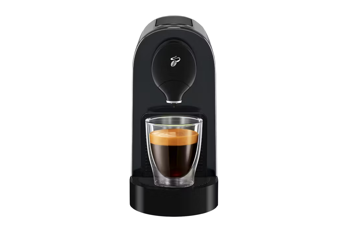 Kaffeekapselmaschine mit Espresso – Symbolbild für kompatible Kapselsysteme von säntis packaging, entwickelt für führende Marken und nachhaltige Kaffeelösungen.